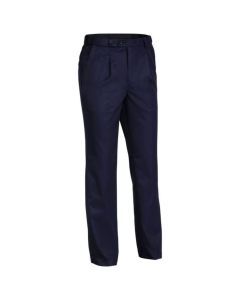 Bisley Mens Permanent Press Trousers Pants - Navy