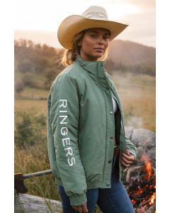 Ringers Western Tesbury Womens Quilted Button Up Jacket - Leaf/Off White