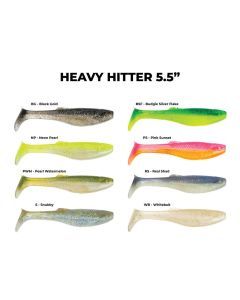 3 Pack of 5.5 Inch Rapala Crush City Heavy Hitter Soft Plastic Paddle Tail Lures