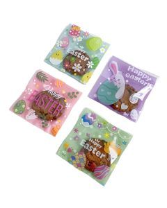 100pcs Easter Self-Adhesive Cartoon Plastic Bags