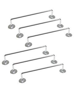 6x Clevinger 460mm Chrome Tea Towel Rail - Stainless Steel Holder Rack (Bulk Pack)