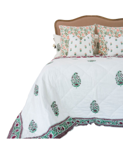 Kolka Kaner Coverlet Bedspread Quilt Bed Doona - Ruby (Queen 210cm x 210cm Size)