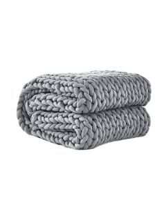 Dreamz Knitted Weighted Blanket Chunky Bulky Knit Throw Blanket 3kg Grey