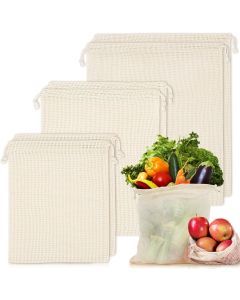 10x Ecocland Reusable Mesh Produce Bags - Washable Eco Grocery Storage