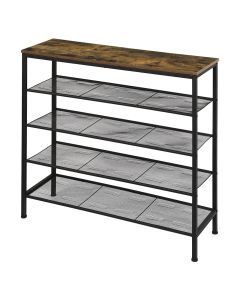 Levede 5-Tier Shoe Rack Console Table Storage Organisers Industrial Steel 100cm