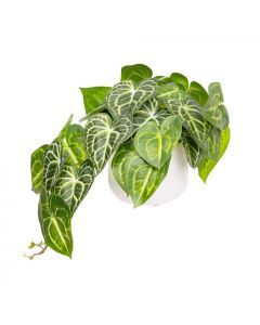 46cm Faux Caladium Bush Potted Plant - Green (Artifical Decor)