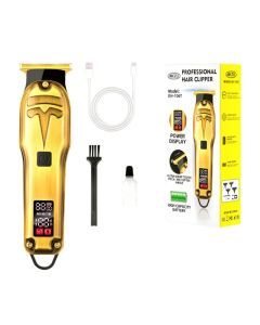 LCD Hair Clipper Barber Professional Electric Trimmer Shaver Beard Vintage - Gold