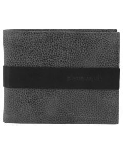 Pierre Cardin Mens Rustic Leather Bi-Fold Business Card Holder/Wallet - Black