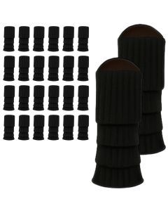 24x Black Ribbed Leg Warmers Bulk Pack - Womens Dance Costume/80s Party