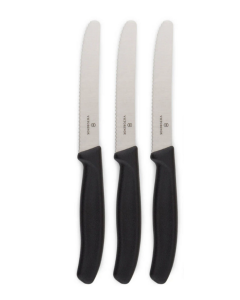 3x Victorinox Standard Wavy Edge Steak and Tomato Knife - Black