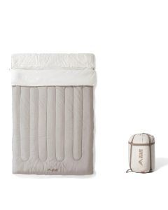 2-Person Camping Portable Detachable Double Sleeping Bag Grey