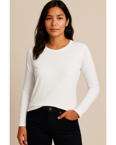 Banana Republic Womens White Long Sleeve T-Shirt - Scoop Neck Top