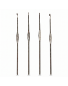 4pcs Steel Crochet Hook Set - Fine Sizes 1.00/1.80/2.00mm (Thread Lace Craft)
