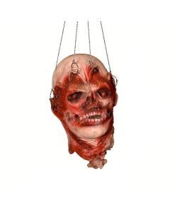 Hanging Latex Skull Head with Chains Halloween