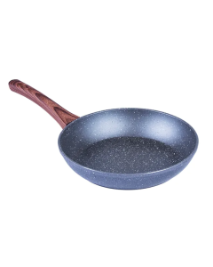 Clevinger 24cm Ceramic Marble Stone Non-Stick Frying Pan - PFOA Free w/ Wooden Look Handle