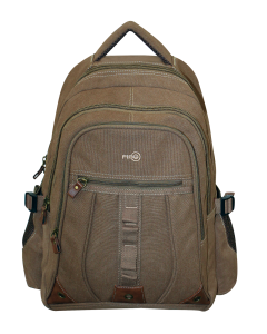 FIB Washed Canvas Backpack Bag in Khaki