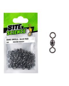 50 Pack of Bite Science Black Crane Fishing Swivels