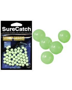 100 Pack of Surecatch 6mm Round Lumo Beads - Green Luminous Fishing Beads