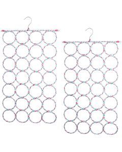 2x 24 Hole Scarf Hanger Holder Storage Tie Belt Scarf Organiser Space Saver