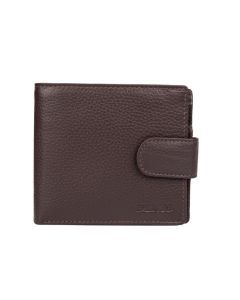 Dents RFID Pebble Grain Billfold Press Stud Wallet - Chocolate
