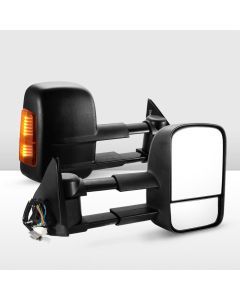 Pair Extendable Towing Mirrors Gen1 for Isuzu D-MAX DMax 2007-2011 Black