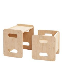 Levede Kids Table and Chair Set Dining Adjustable Toddler Activity Desk Wood