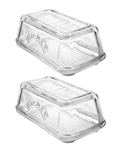 2x Kilner Glass Butter Dish - Dishwasher & Microwave Safe