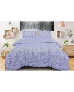 Queen Cotton Comforter Set with 2 Pillow Cases - Black/White Diamonds (Quilt Cover)