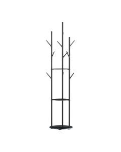 Levede Coat Rack Hat Clothes Stand Hanger Garment Hook Tree Rail Organizer Black