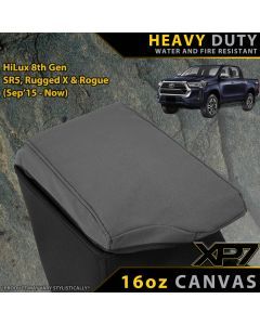 Razorback 4x4 XP7 Heavy Duty Canvas Console Lid Cover suitable for a Toyota HiLux 8th Gen SR5, Rugged X & Rogue (In Stock)