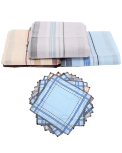 4x Mens Handkerchiefs - 100% Cotton Hankies/Pocket Square (35x35cm)