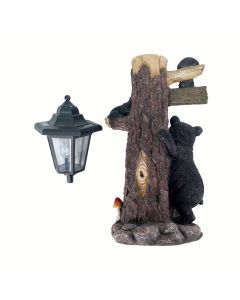Solar Resin Bear Statue with LED Lights