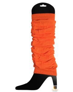 1 Pair Fluro Orange Leg Warmers - Womens Dance Costume/80s Party