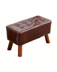 Elegant Hardwood Entryway Faux Leather Bench