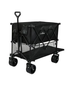 Lambu Folding Wagon Cart 400L Double Decker Camping Shopping Trolley Wheels