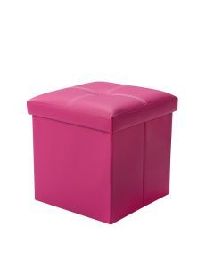 Leather Ottoman with Storage & Foam Seat