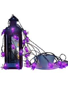 Solar-Powered Spider String Lights for Spooktacular Nights