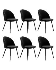 Levede 6x Dining Chairs Kitchen Cafe Lounge Chair Sofa Upholstered Velvet Black