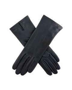 Dents Felicity Womens Silk Lined Leather Gloves Ladies Warm Winter - Navy