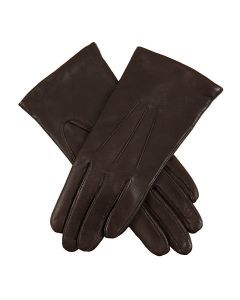 Dents Womens Emma Three-Point Leather Gloves - Mocca Brown