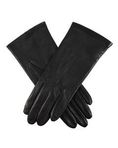 Dents Womens Elizabeth 3 Point Silk Lined Leather Gloves - Black