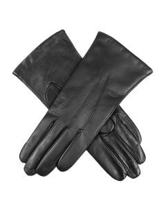 Dents Womens Cashmere Lined Touchscreen Leather Gloves in Black