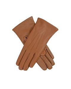 Dents Womens Cashmere Lined Touchscreen Leather Gloves in Cognac