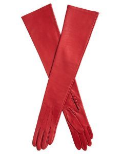 Dents Women's Three-Point Long Opera Leather Gloves in Berry