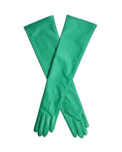 Dents Womens Long Above-Elbow Lined Leather Gloves in Emerald