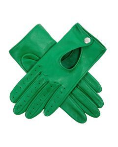 Dents Womens Leather Driving Gloves in Emerald