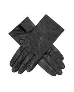 Dents Women’s Perforated Leather Gloves in Black