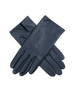 Dents Women’s Perforated Leather Gloves in Navy