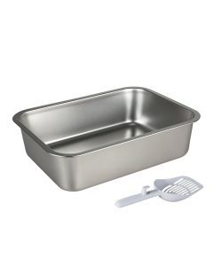 Pawz Stainless Steel Cats Litter Box 10cm Height Small Animals Easy Entry Clean