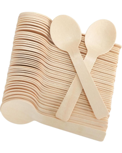 1800pcs 16cm Disposable Wooden Spoons - Eco Friendly Cutlery - Extra Strong (Bulk Pack)